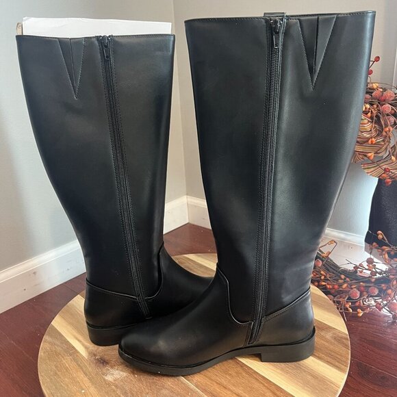 Style & Co Josephine Equestrian Riding Boots 8M Black Smooth - Picture 7 of 11